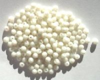 200 4mm Opaque Ivory Round Glass Beads